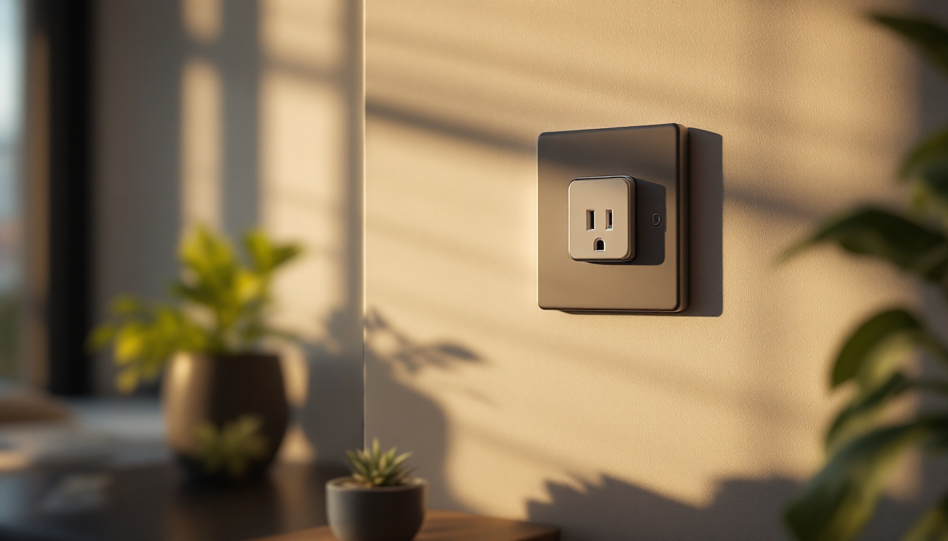 A photograph of a stylish lumina electric outlet integrated into a modern interior setting