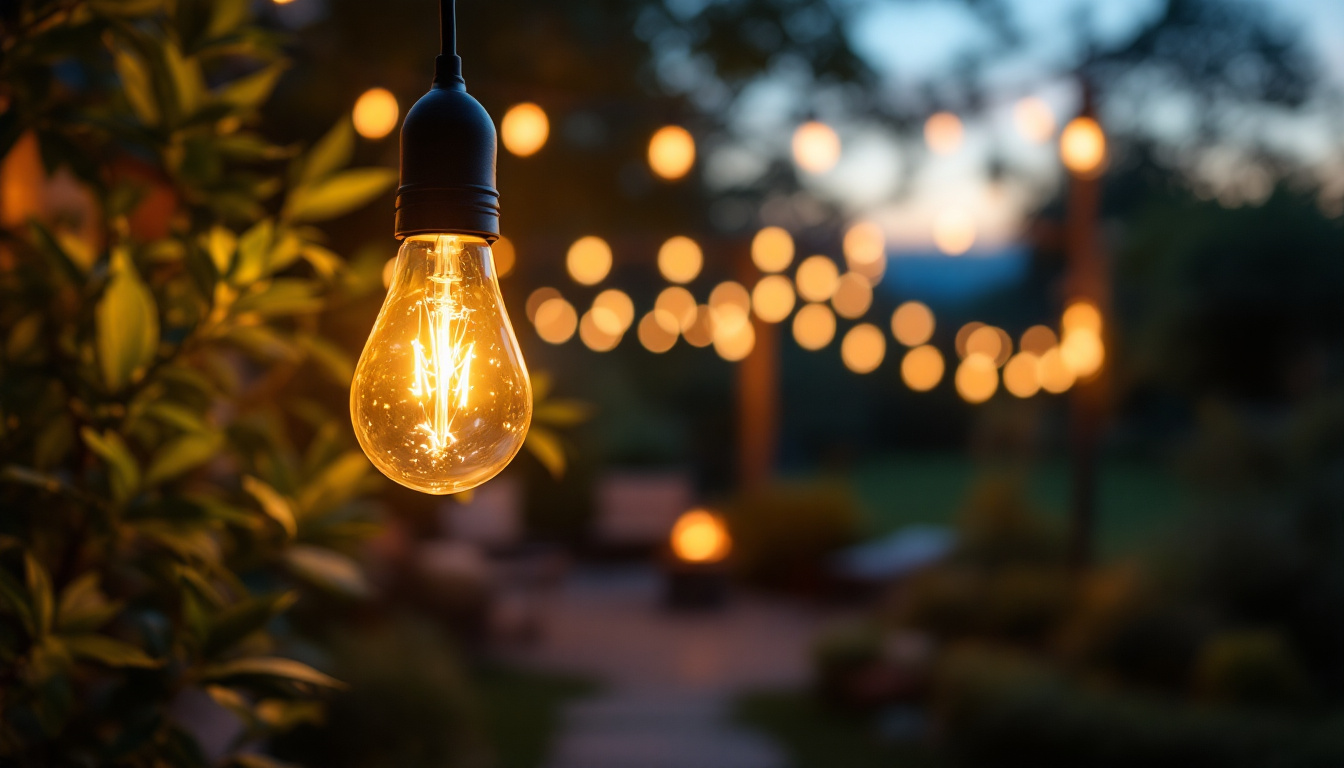 A photograph of capture a photograph of a beautifully illuminated outdoor setting at dusk