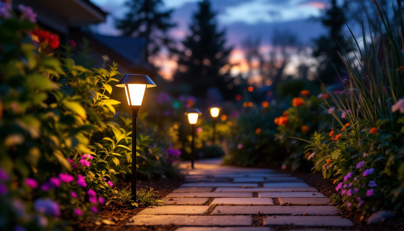 A photograph of a vibrant outdoor scene at dusk