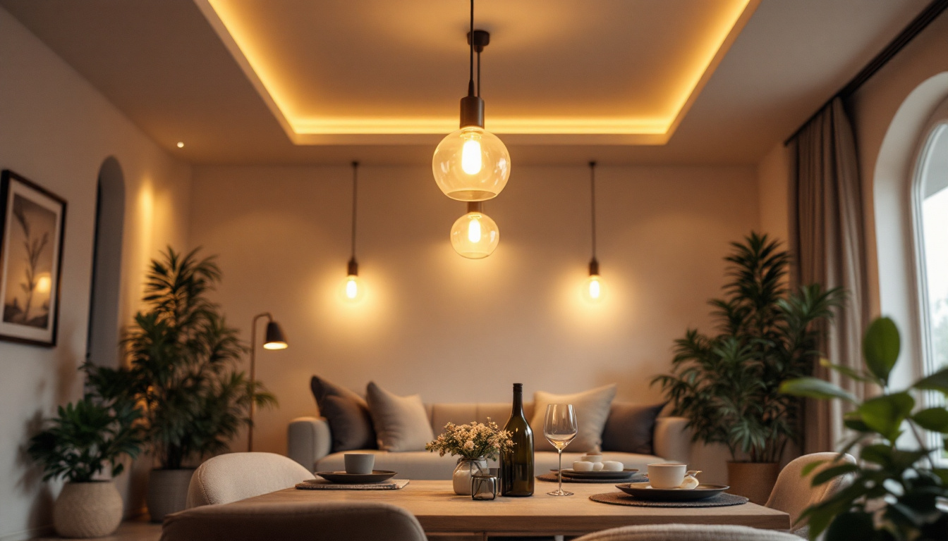 A photograph of a beautifully designed room featuring elegant pot lights in the ceiling