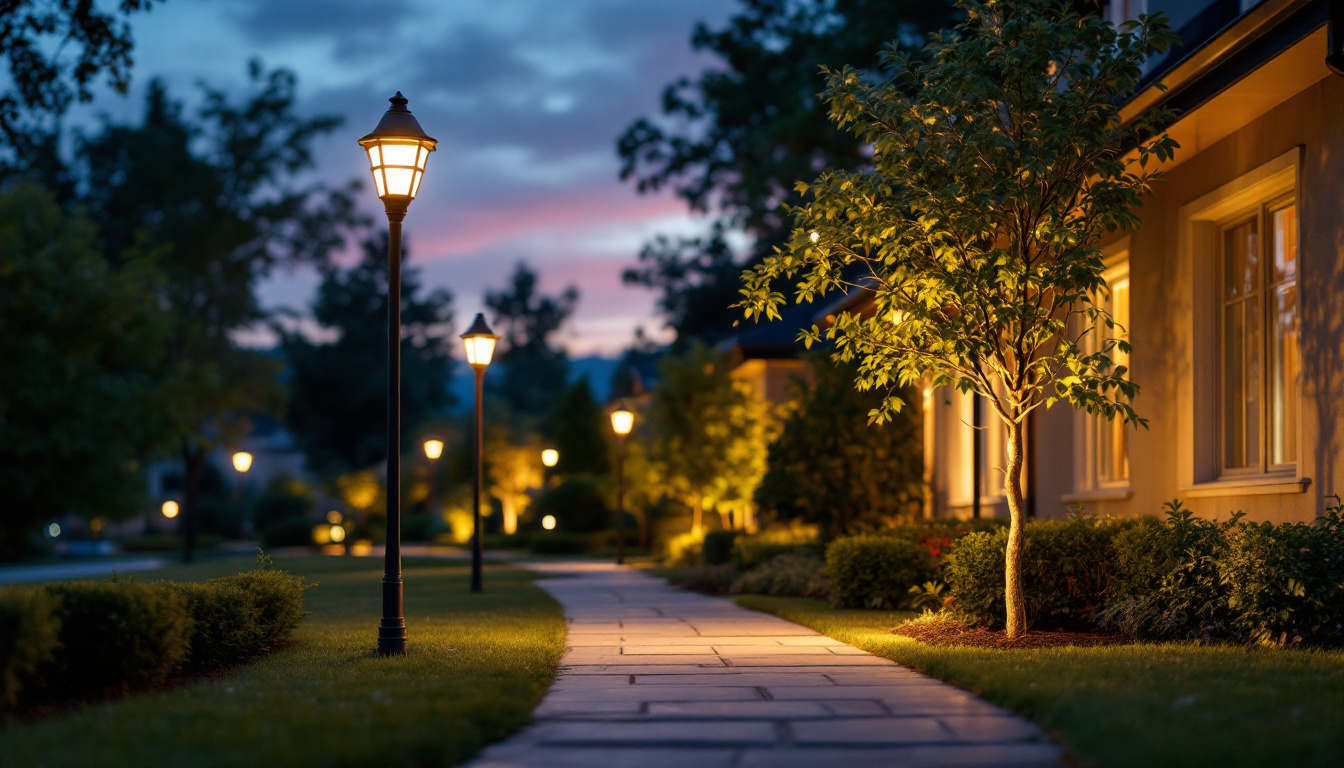 A photograph of capture a photograph of a beautifully illuminated outdoor scene at dusk