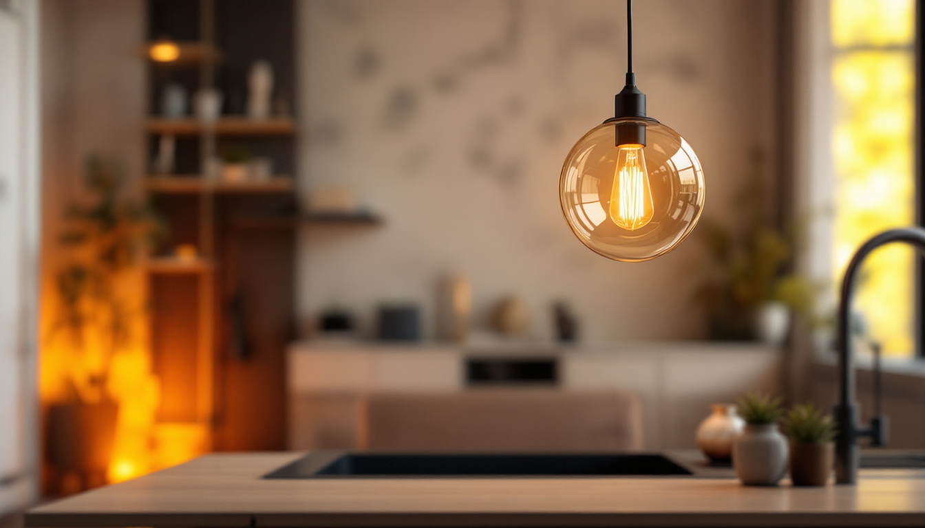 A photograph of a beautifully designed pendant light hanging in a stylish interior setting
