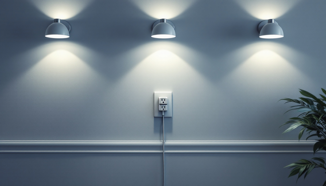 A photograph of a well-lit interior space showcasing various types of wall outlets