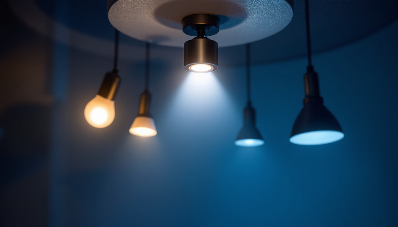 A photograph of a well-lit fixture showcasing various lighting components