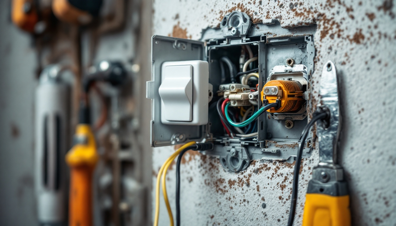A photograph of a close-up view of a back-to-back electrical box installation