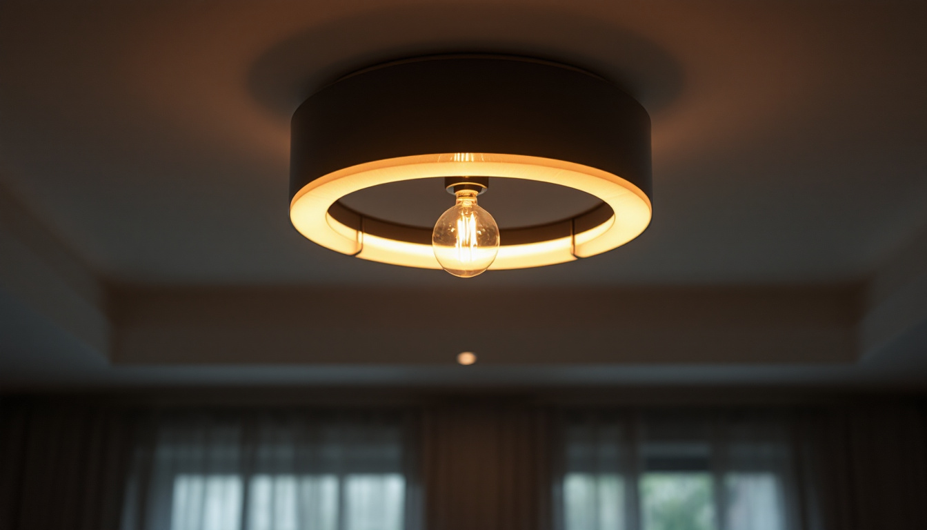 A photograph of a beautifully designed ceiling light fixture illuminating a stylish room