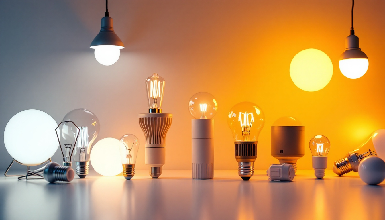 A photograph of a beautifully arranged display of various led lights in different styles and colors