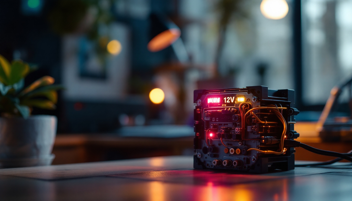 A photograph of a fused 12v transformer in a well-lit setting