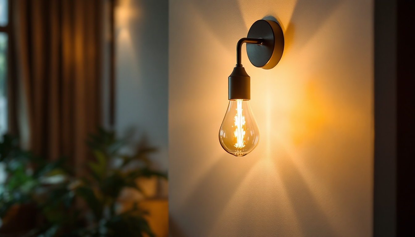 A photograph of a beautifully designed sconce lamp illuminating a cozy