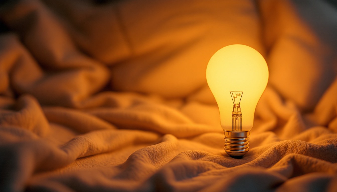 A photograph of a type g bulb illuminated in a cozy