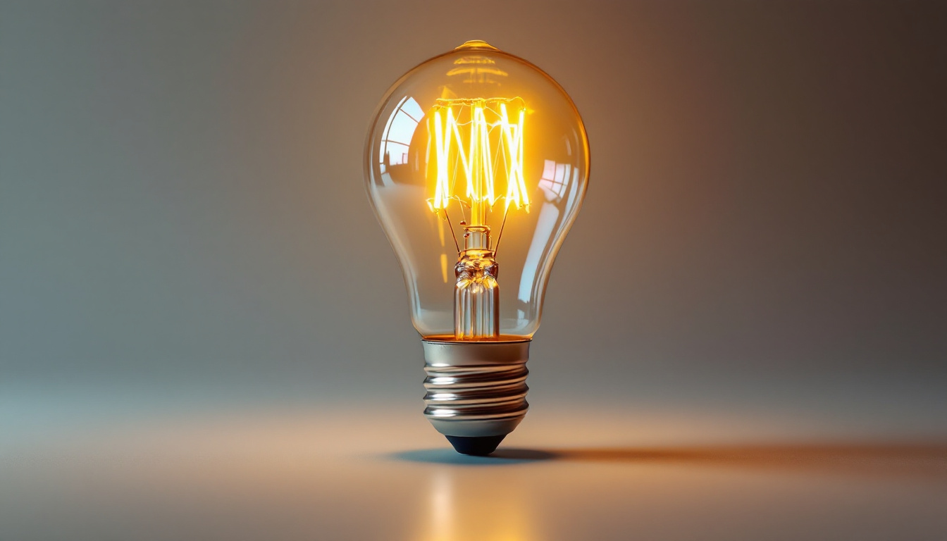A photograph of capture a photograph of a standard incandescent bulb with its base prominently displayed