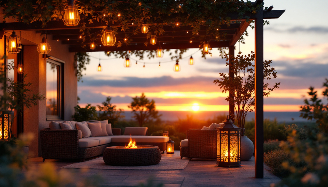 A photograph of a serene outdoor setting during the golden hour