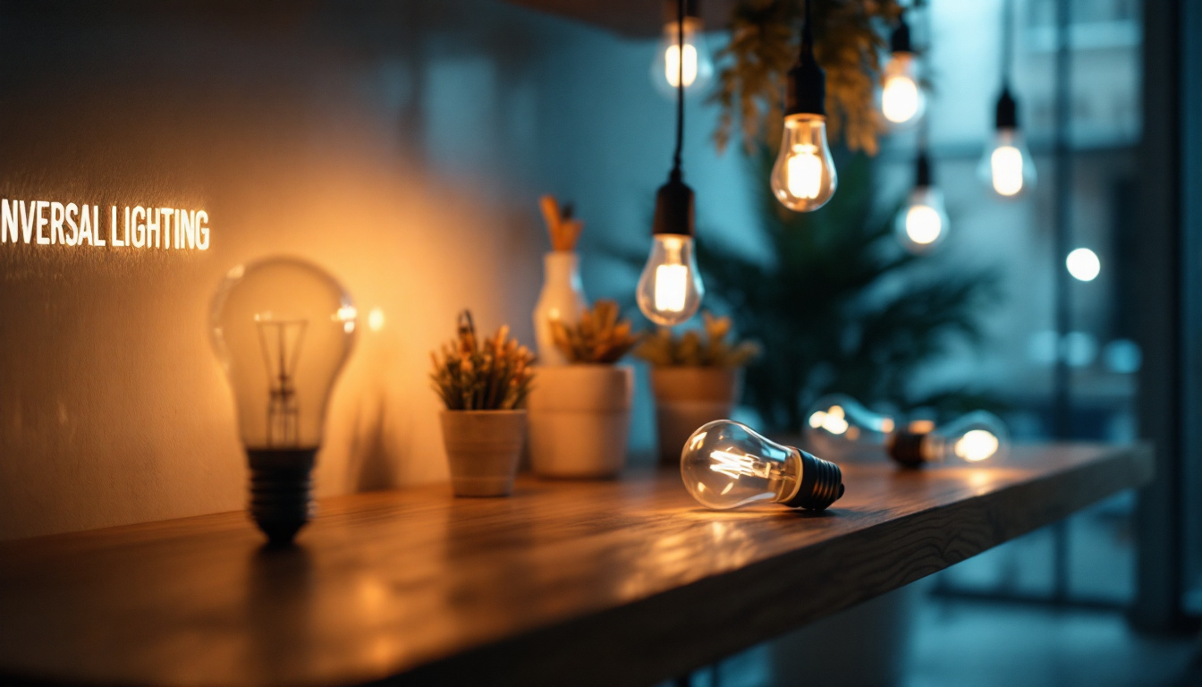 A photograph of a well-lit indoor space showcasing various inversal lighting system bulbs in use