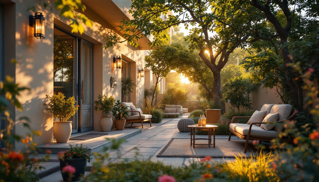 A photograph of a beautifully lit outdoor scene during the golden hour