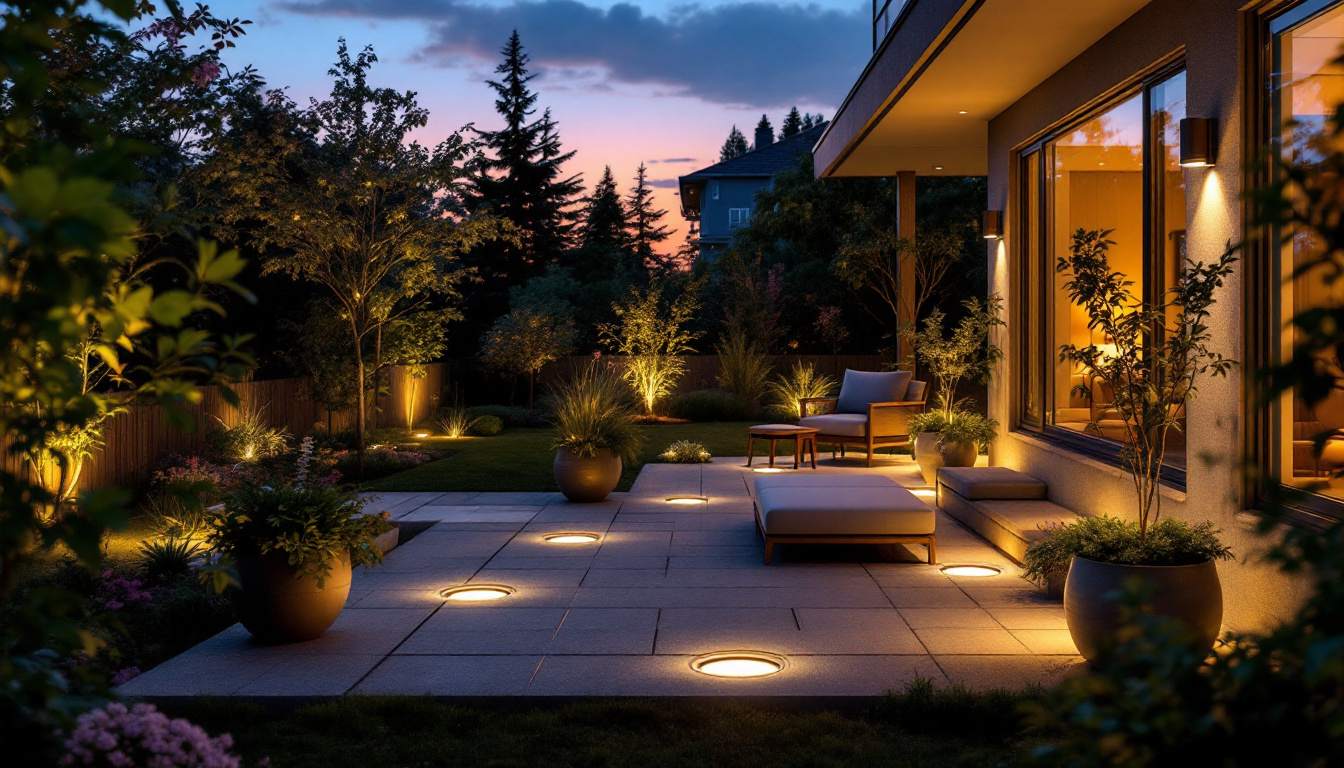 A photograph of a beautifully illuminated outdoor space featuring the amazon.com 6-inch recessed led retrofit lights installed