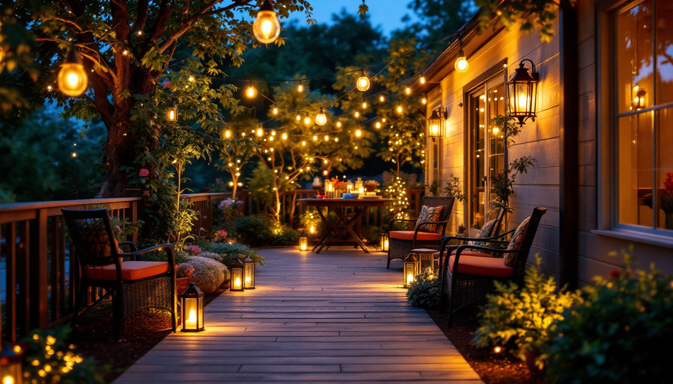 A photograph of a beautifully illuminated outdoor space at dusk
