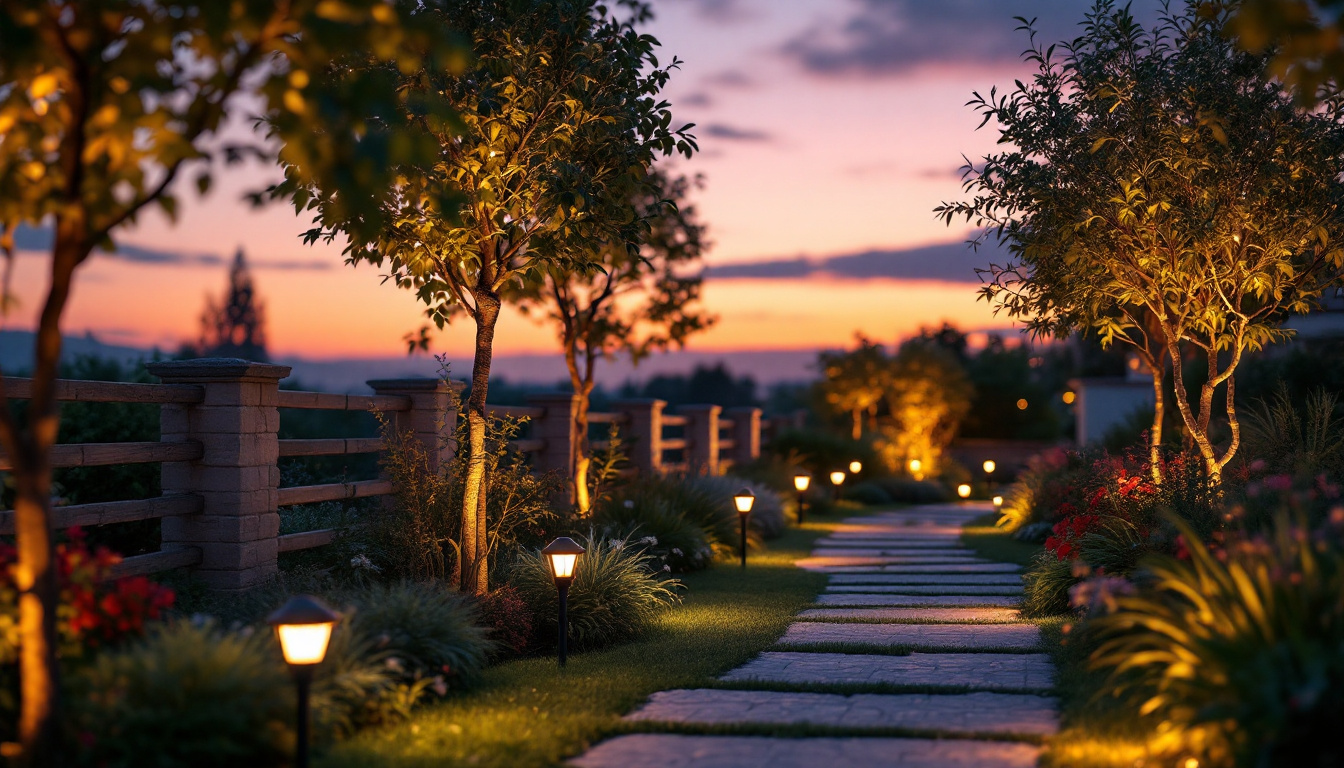 A photograph of a beautifully illuminated outdoor scene at dusk