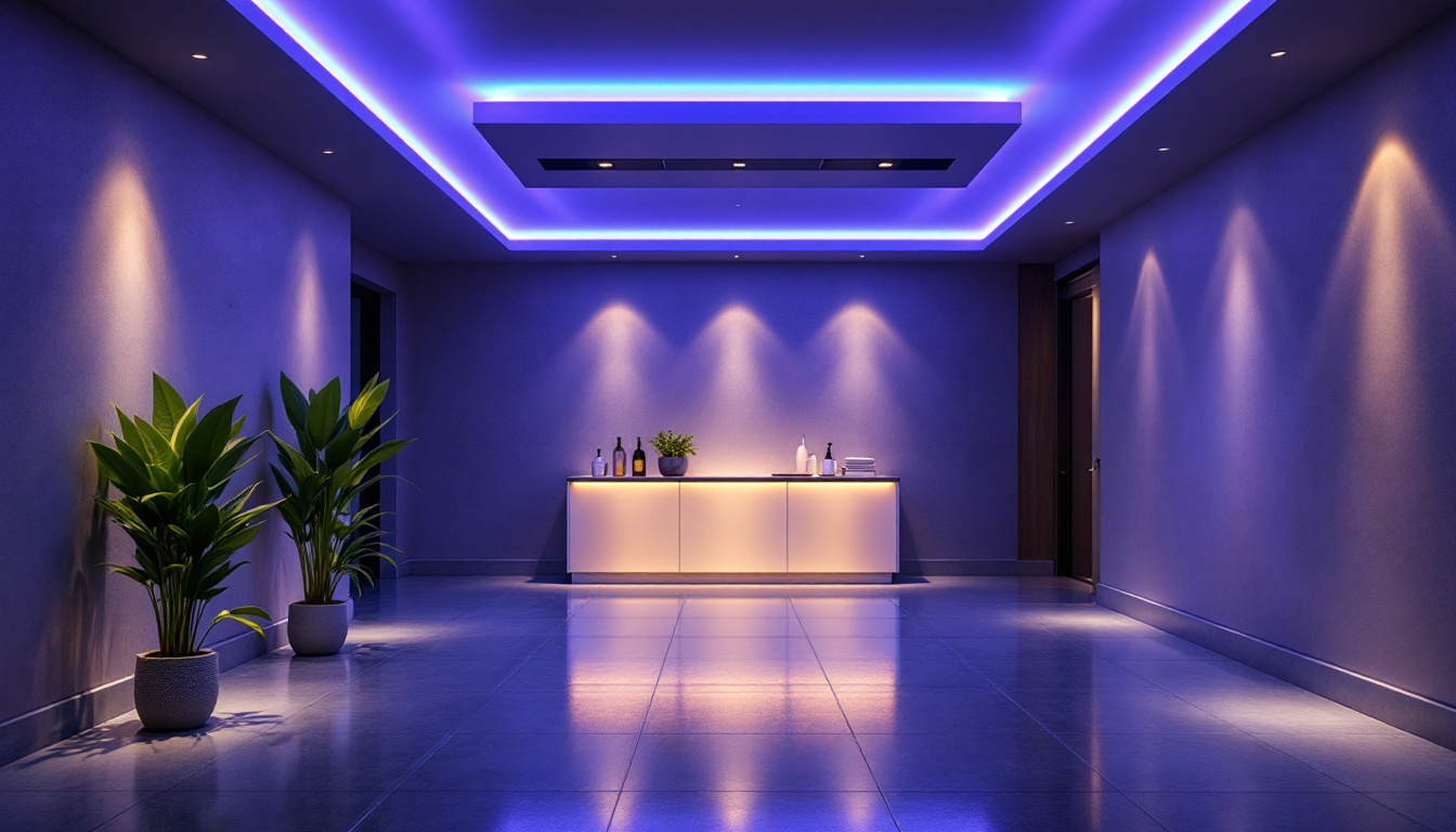 A photograph of a well-lit basement featuring stylish led lighting fixtures that highlight the space's functionality and ambiance