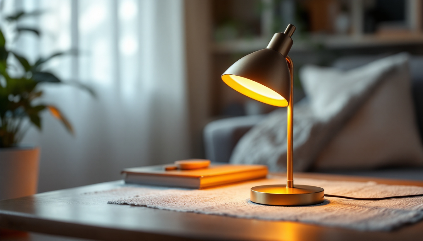 A photograph of a beautifully styled halide metal lamp in a cozy