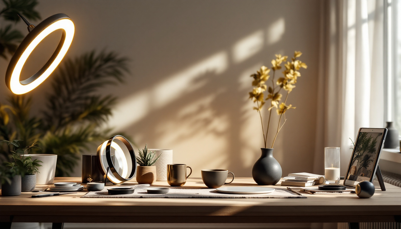 A photograph of a beautifully arranged setup featuring various styles of light trim rings in use