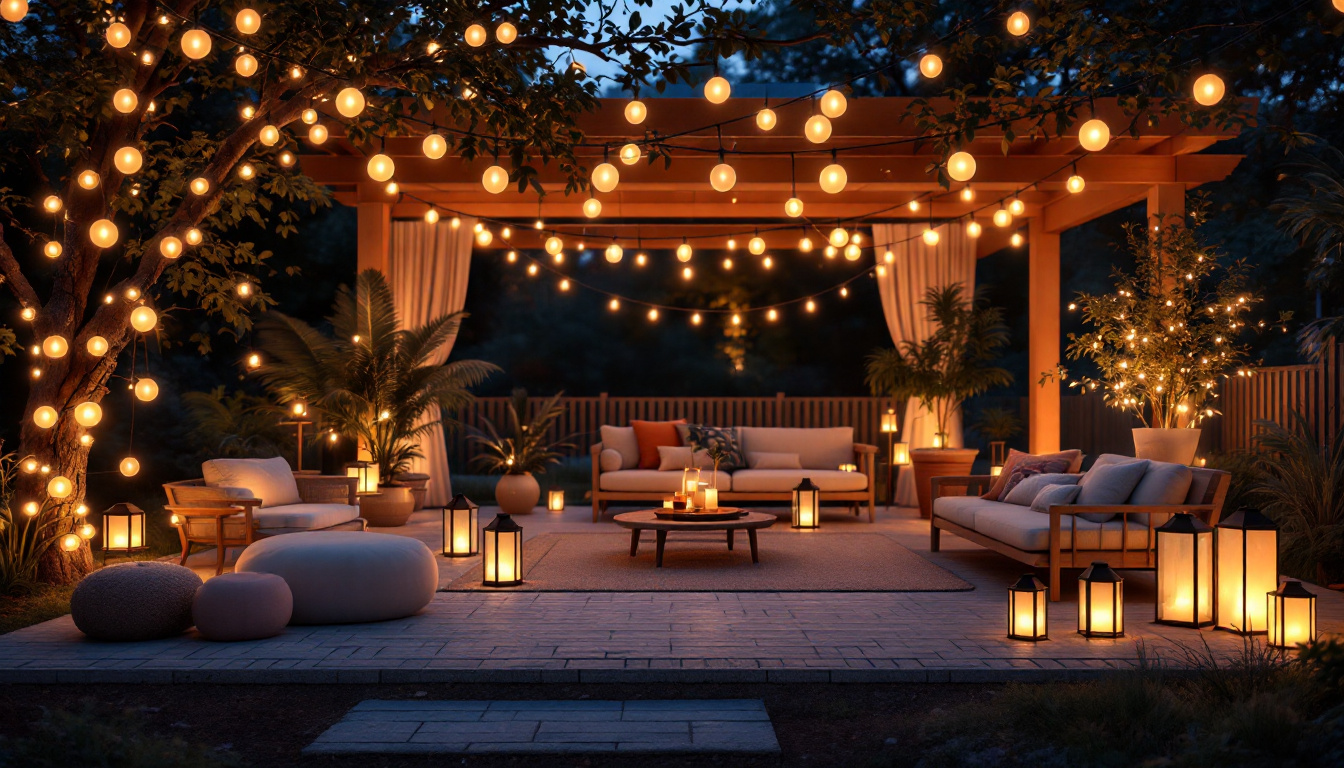 A photograph of a beautifully arranged scene featuring various types of temporary lighting setups