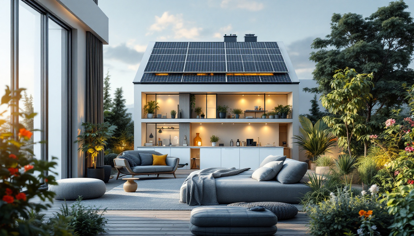 A photograph of a modern energy-efficient home or building