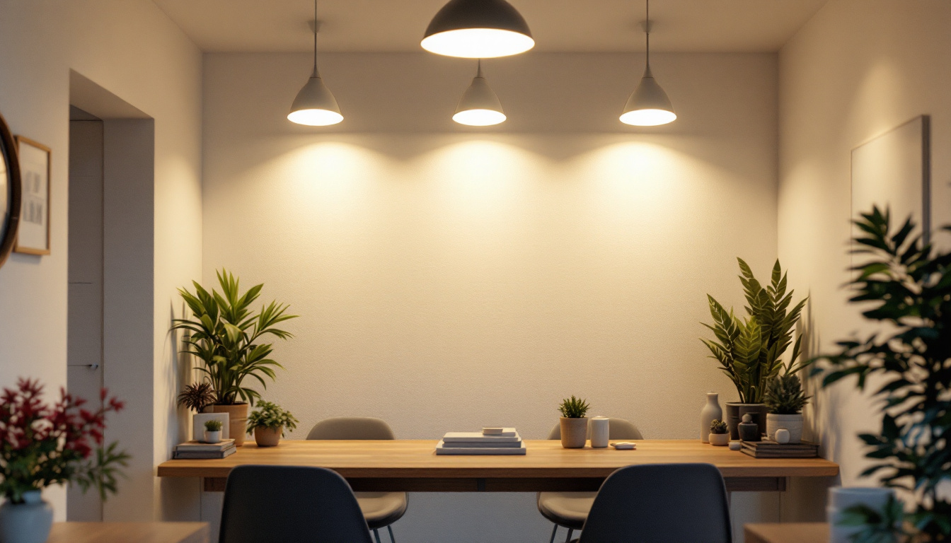 A photograph of a well-lit indoor setting showcasing a comparison between traditional lighting fixtures and modern led retrofit kits