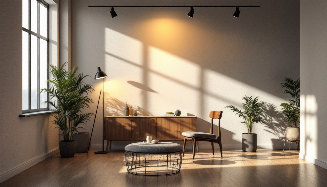 A photograph of a well-lit indoor space showcasing various lighting sources
