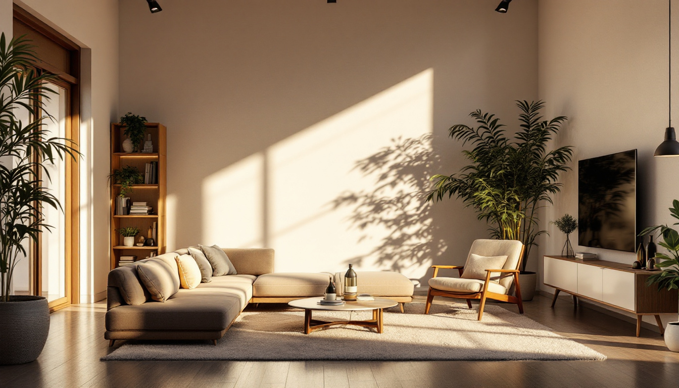 A photograph of a beautifully lit interior space showcasing various lighting techniques