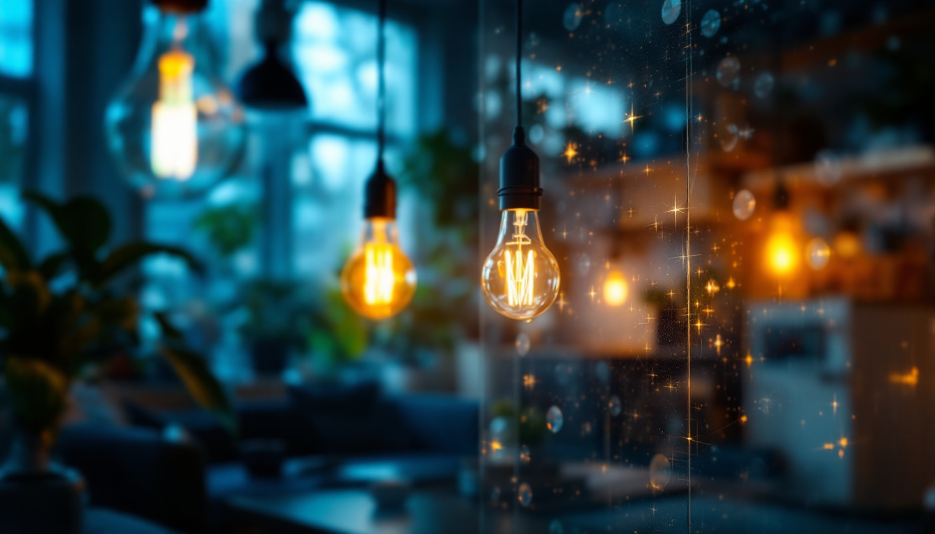 A photograph of a well-lit scene that showcases various light sources