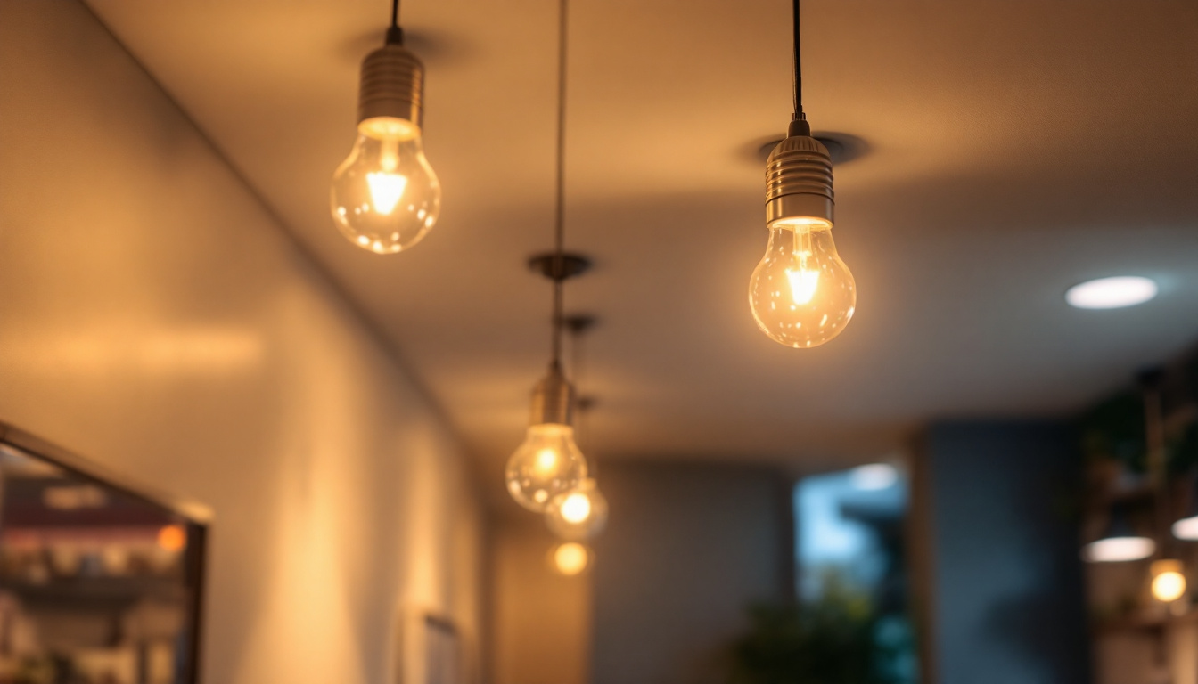 A photograph of a stylish interior featuring recessed lighting with led bulbs