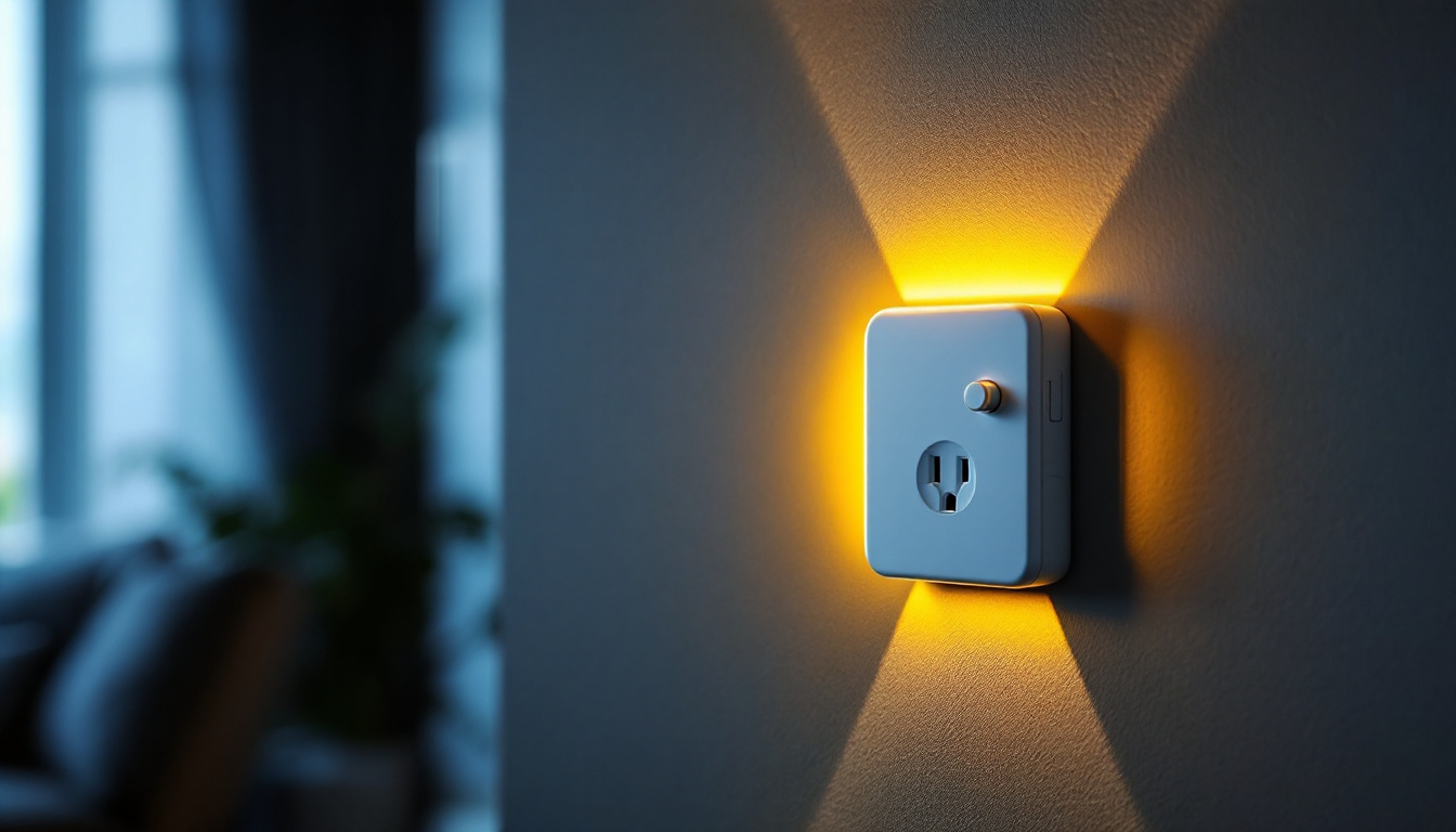 A photograph of a modern electric wall socket with a stylish design