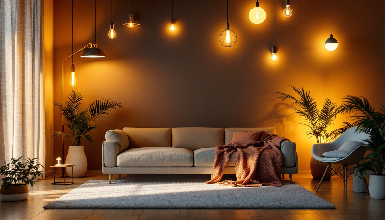A photograph of a beautifully arranged scene featuring various types of electrical light fixtures