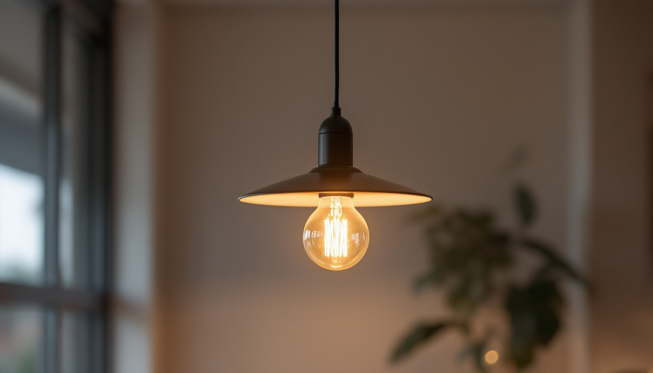 A photograph of a beautifully designed led hanging light fixture in a modern interior setting