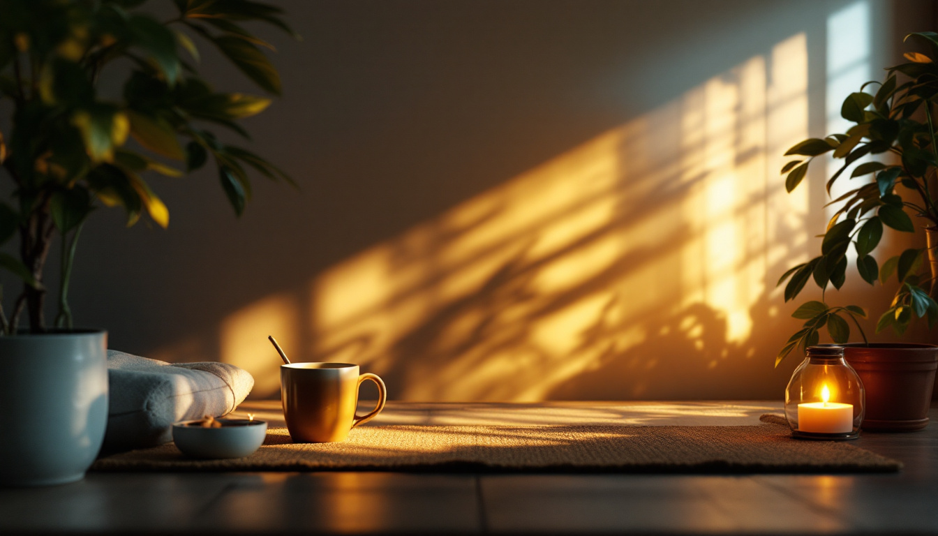 A photograph of a beautifully lit scene that showcases the interplay of natural and artificial light
