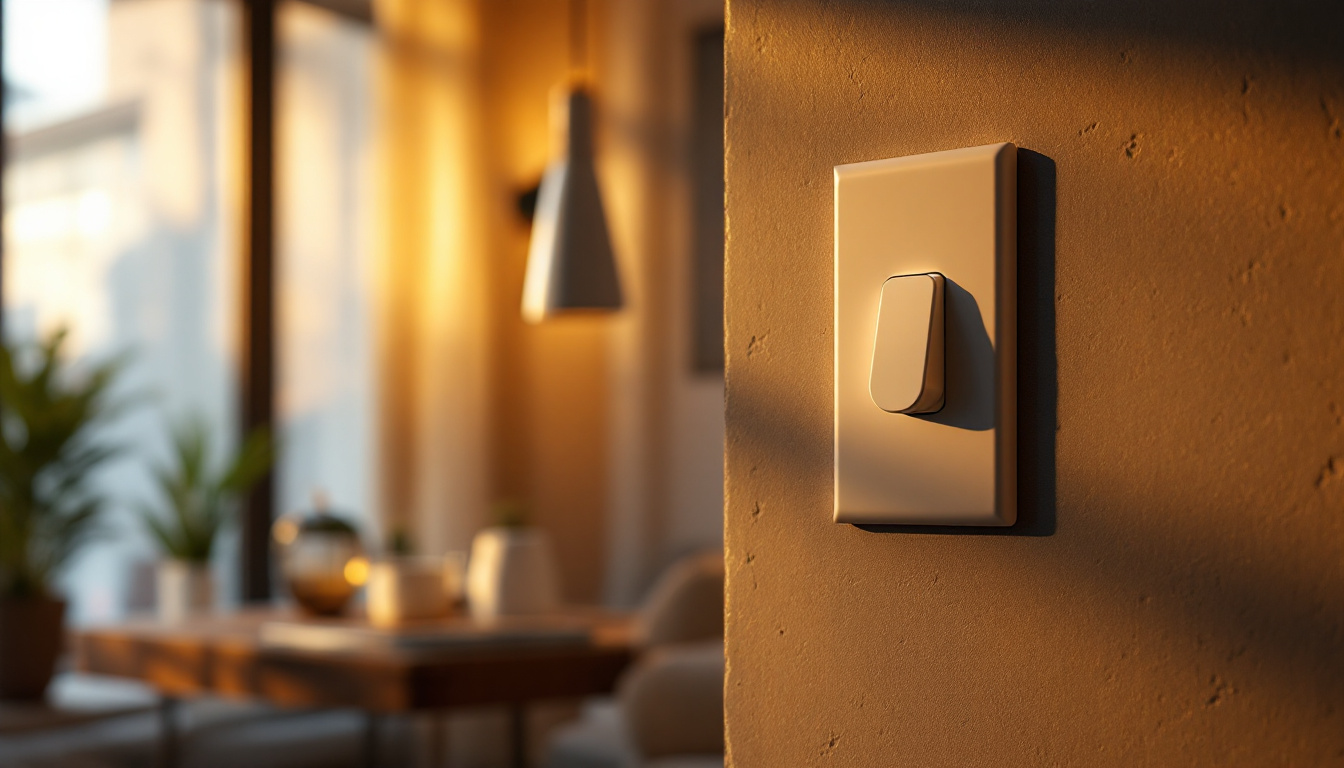 A photograph of a modern socket outlet in a stylishly lit room