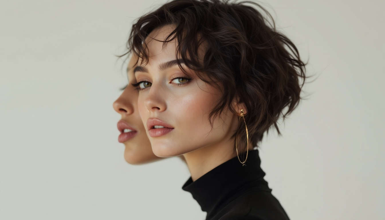 A photograph of capture a photograph of a model showcasing a norwood three hairstyle under soft