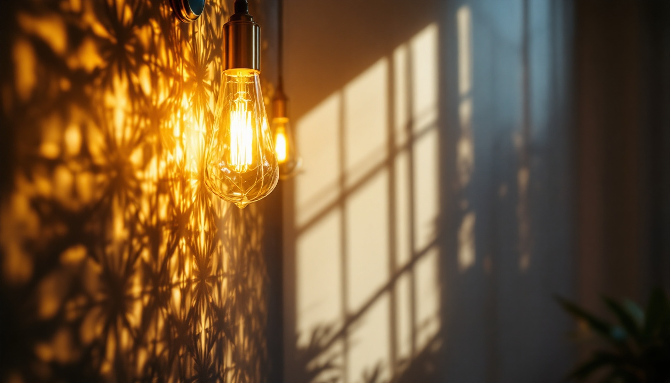A photograph of a beautifully designed light fixture illuminated in a stylish interior setting