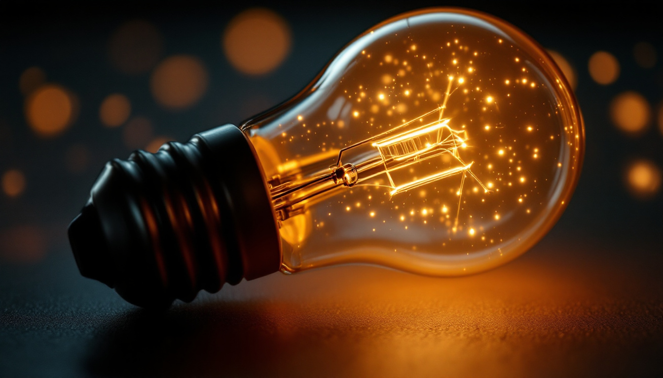 A photograph of a close-up shot of a light source