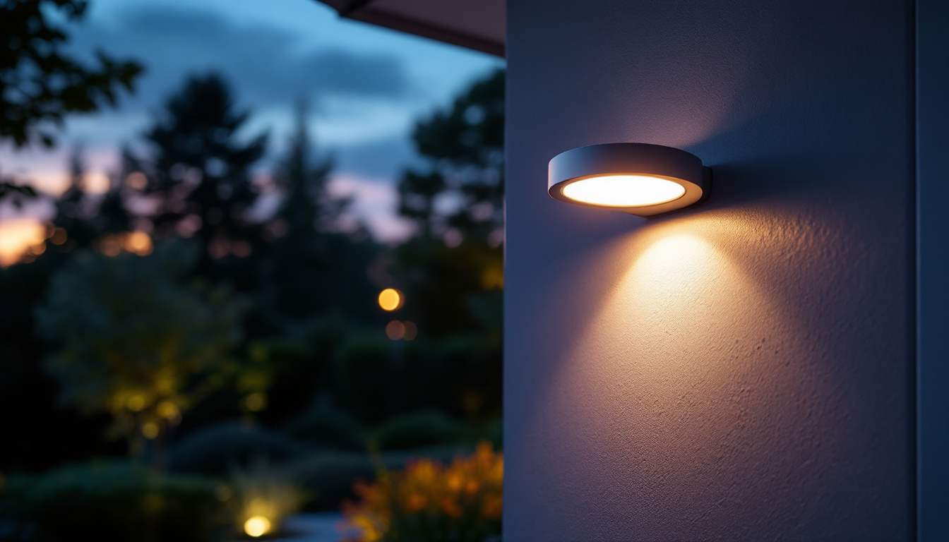 A photograph of a stylish flush mount outdoor light installed on a home's exterior
