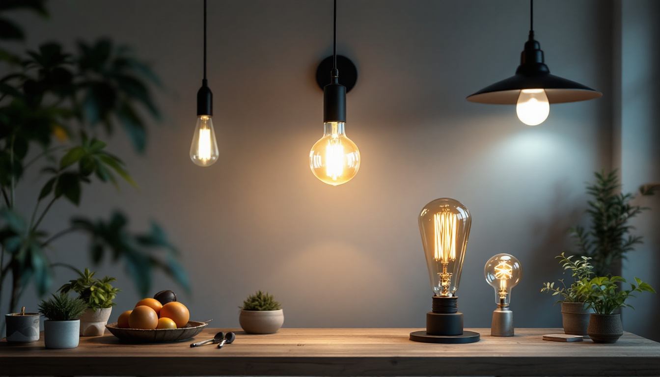 A photograph of a well-lit scene showcasing various types of gas lighting fixtures