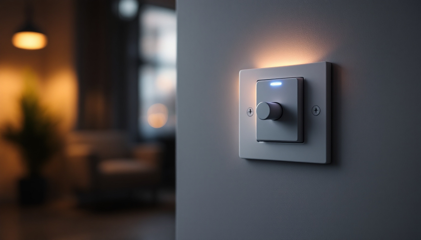 A photograph of a stylish toggle switch light switch in a well-lit