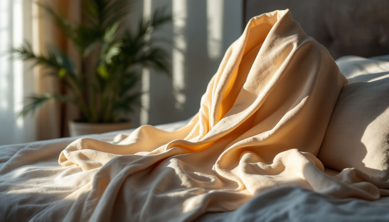 A photograph of a beautifully lit robe draped elegantly in a stylish setting