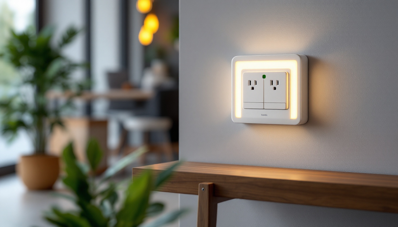A photograph of a stylishly arranged quadruplex outlet in a modern home setting