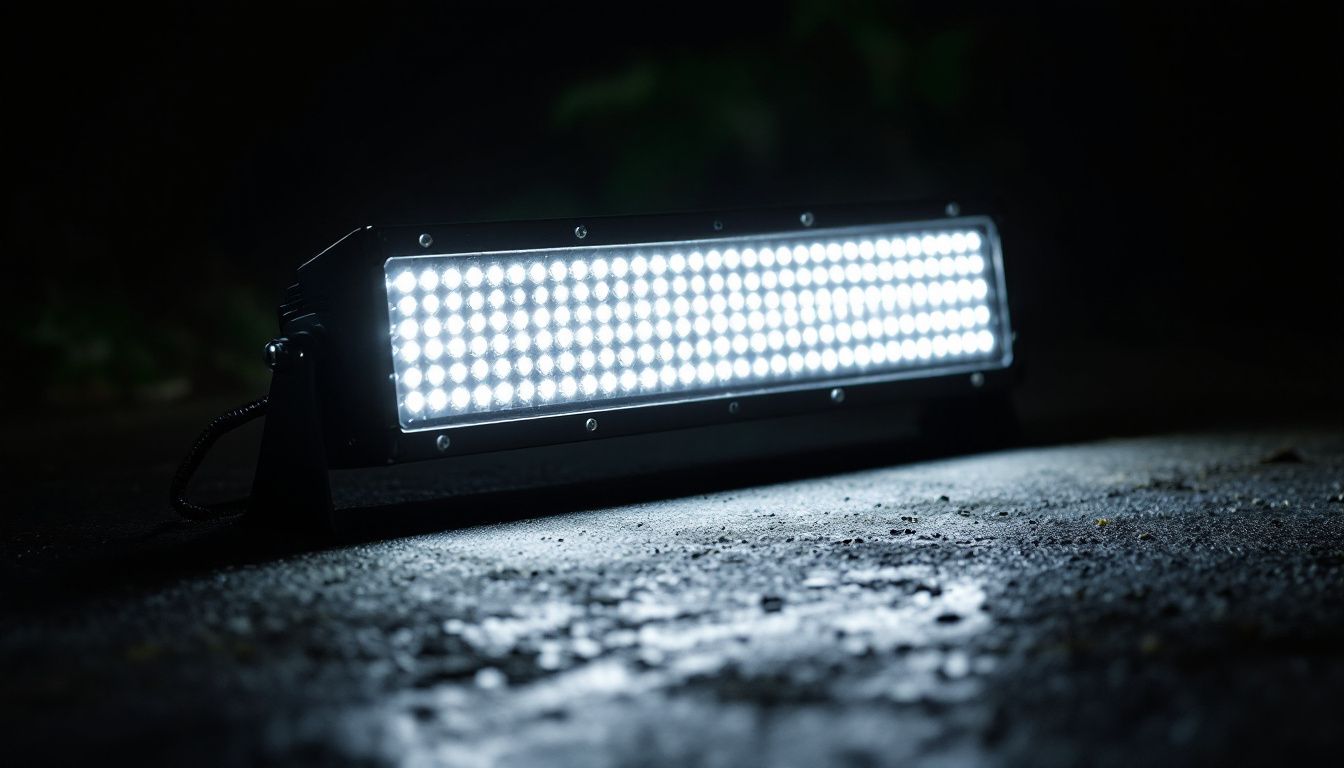 A photograph of capture a photograph of a 11000 lumen led light bar in action