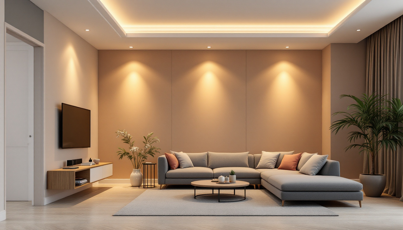 A photograph of a beautifully designed room featuring recessed downlights that highlight the space's aesthetics