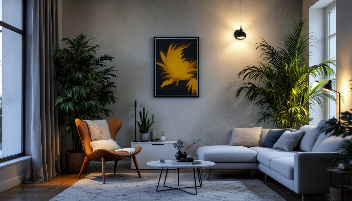 A photograph of a beautifully arranged indoor space showcasing a variety of lighting options