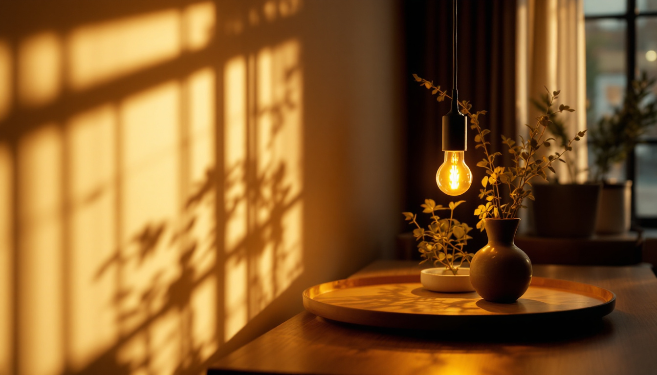 A photograph of capture a photograph of the illuminated.jaxco lighting fixture in a stylish interior setting