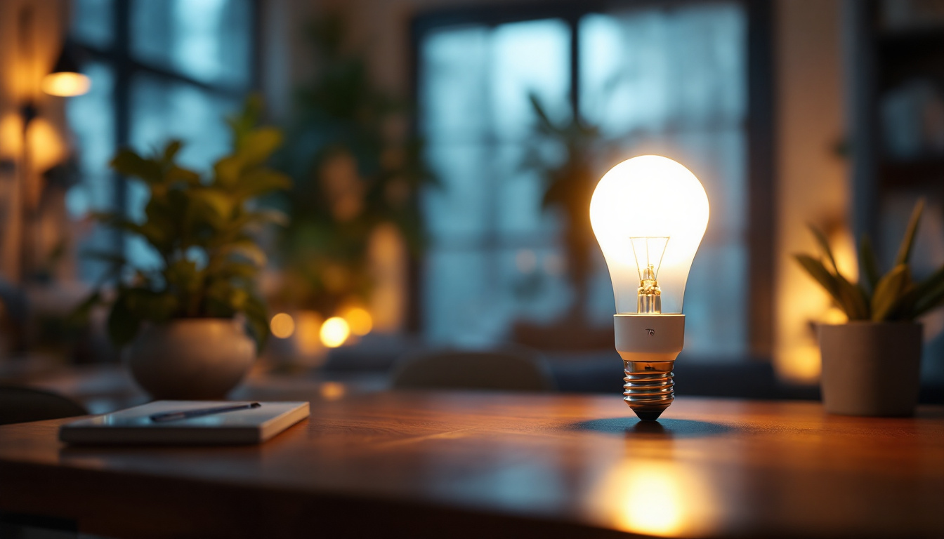 A photograph of a beautifully lit space showcasing the t8 bulb in use