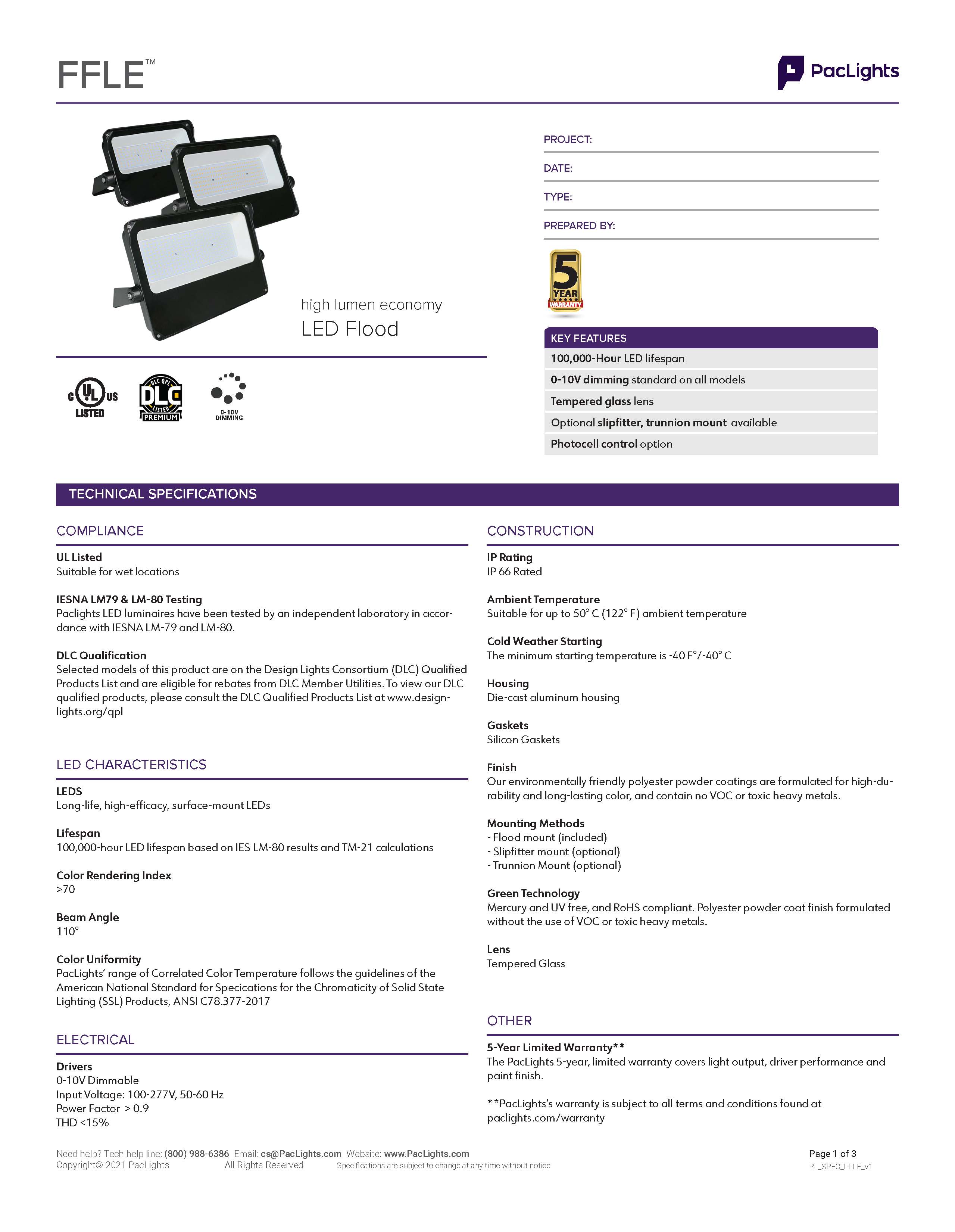 spec sheet